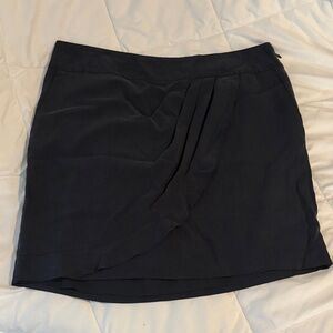 LOFT Elegant Navy Draped Silk Mini Skirt